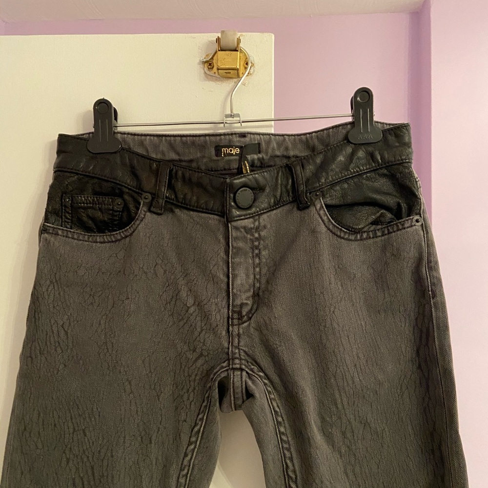 Maje Glorious Grey Faux Women’s Jeans - Picture 2 of 8